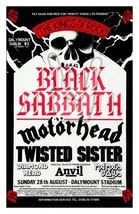 BLACK SABBATH 1983 DALYMONT STADIUM POSTER 11x17 ANVIL TWISTED SISTER MO... - $11.20