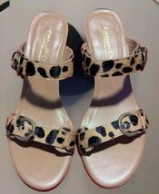 COLDWATER CREEK Womens Shoes Size 8.5M Tiger Print Sandals Wedges - $14.84