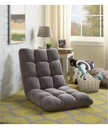 Loungie Microplush Recliner Quilted Gaming Floor Chair Gray Plush Foldin... - $1,849.32 MXN