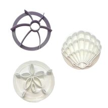 Beach Theme Set Of 3 Concha Cutters Sweet Bread Stamps USA PR1877 - £16.78 GBP