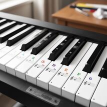 1 Set Piano Keyboard Note Stickers 88/76/61/54/49 Keys Transparent Remov... - $10.37 CAD