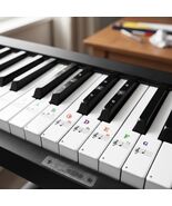 1 Set Piano Keyboard Note Stickers 88/76/61/54/49 Keys Transparent Remov... - $10.37 CAD