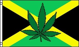 JAMAICA MARIJUANA POT LEAF 3 X 5 FLAG banner FL702 3x5 hanging JAMAICAN ... - £5.93 GBP