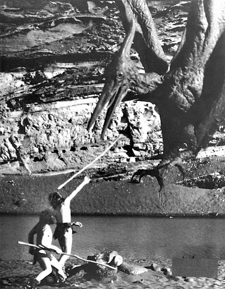 1966‘s ONE MILLION YEARS B.C. cavemen vs. pterodactyl b/w 8x10 scene - $6.99