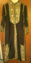 Beautiful Brown Indian Handmade Dress Embroidered Mid Sleeve Sexy Arabian Dubai - £138.07 GBP