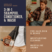 18.21 Man Made  ABSOLUTE MAHOGANY 3-in-1 shampoo, conditioner, & body wash,18oz  image 2