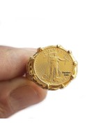  American Liberty eagle gold coin encased in hand carved 14k gold men&#39;s ... - €998,69 EUR+