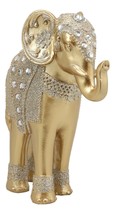 Feng Shui Royal Gold Ornate Design With Crystals And Glitters Elephant Statue - £26.45 GBP