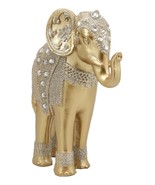 Feng Shui Royal Gold Ornate Design With Crystals And Glitters Elephant S... - $44.92 CAD