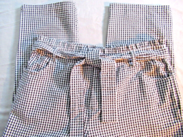 Sincerely Jules pants cropped belt Jr Large  black white check gingham New - £16.94 GBP
