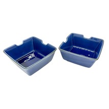 Pottery Barn Asian Square Bowls Set Of 2 Blue Ceramic Japan Ready for Chopsticks - £12.06 GBP