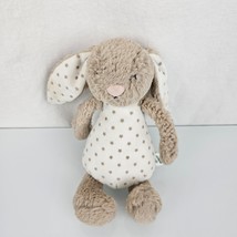 Little Jellycat Starry Bunny Baby Rattle Toy Tan Cream Stars Small 6”-8&quot; - £30.95 GBP
