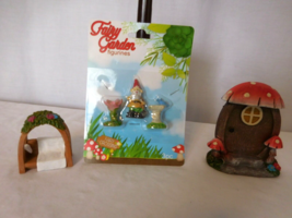 Miniature Fairy &amp; Garden House Figurines Mushroom&#39;s , 5 Piece Set NEW - £7.00 GBP