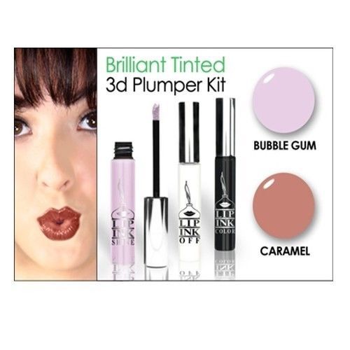 LIP INK  Smearproof 3D Lip Plumper & Lipstick Kit - Caramel/Bubblegum