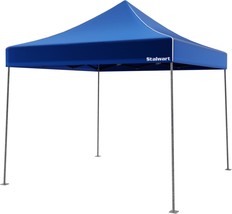 Pop-Up Outdoor Canopy Shade - 10X10 Water-Resistant Party Tent With, Blue - $102.99