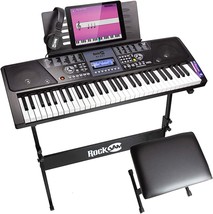 RockJam 61 Key Keyboard Piano With LCD Display Kit, Keyboard Stand, Pian... - £154.52 GBP
