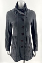 Prana Sylvie Knit Jacket Size XS Gray Button Front Mock Neck High Collar... - $44.55