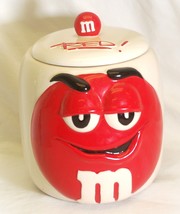 Red M&amp;M&#39;s Candy Cookie Jar Ceramic Container Galerie - £23.29 GBP