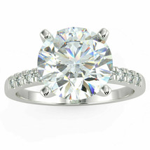 White Round Cut 2.95Ct Diamond 14k White Gold Finish Engagement Ring in Size 9 - £114.38 GBP
