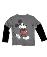 Disney Mickey Mouse Layered Long-Sleeve T-Shirt Sz Youth M Gray/Black - $184.53 MXN