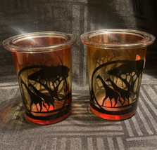 Vintage Partylite Savannah Sunrise Giraffe Tealight holders - £15.86 GBP