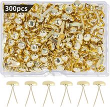 Fasteners, 300 Pcs Brads for Paper Crafts, Small Brads Metal Gold Brads ... - $7.79