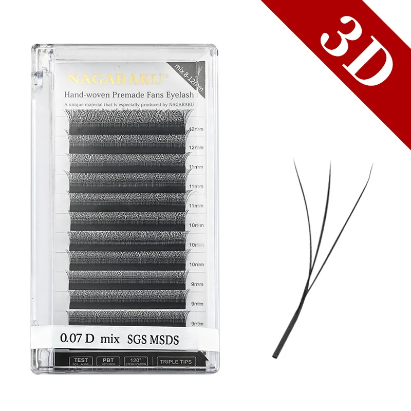 NAGARAKU Automatic Flowering W shape Bloom 3D 4D 5D Premade Fans Eyelash... - $29.43