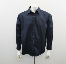 Harrington Button Up Long Sleeve Men&#39;s Shirt Size XL Blue Cotton Blend - $7.92