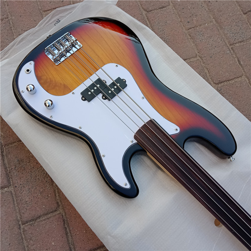 Fretless 4 Strings Electric Bass Guitar,Mahogany Body&Rosewood Fingerboard SD447 Item image 4