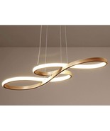 Gold Pendant Light Dimmable LED Pendant Lights 58W Music Notes Curve Dro... - $1,813.41 MXN