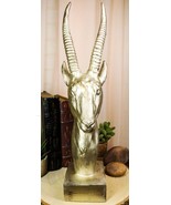 Ebros Golden African Gazelle Antelope Bust Head Sculpture with Trophy Ba... - $44.81 CAD