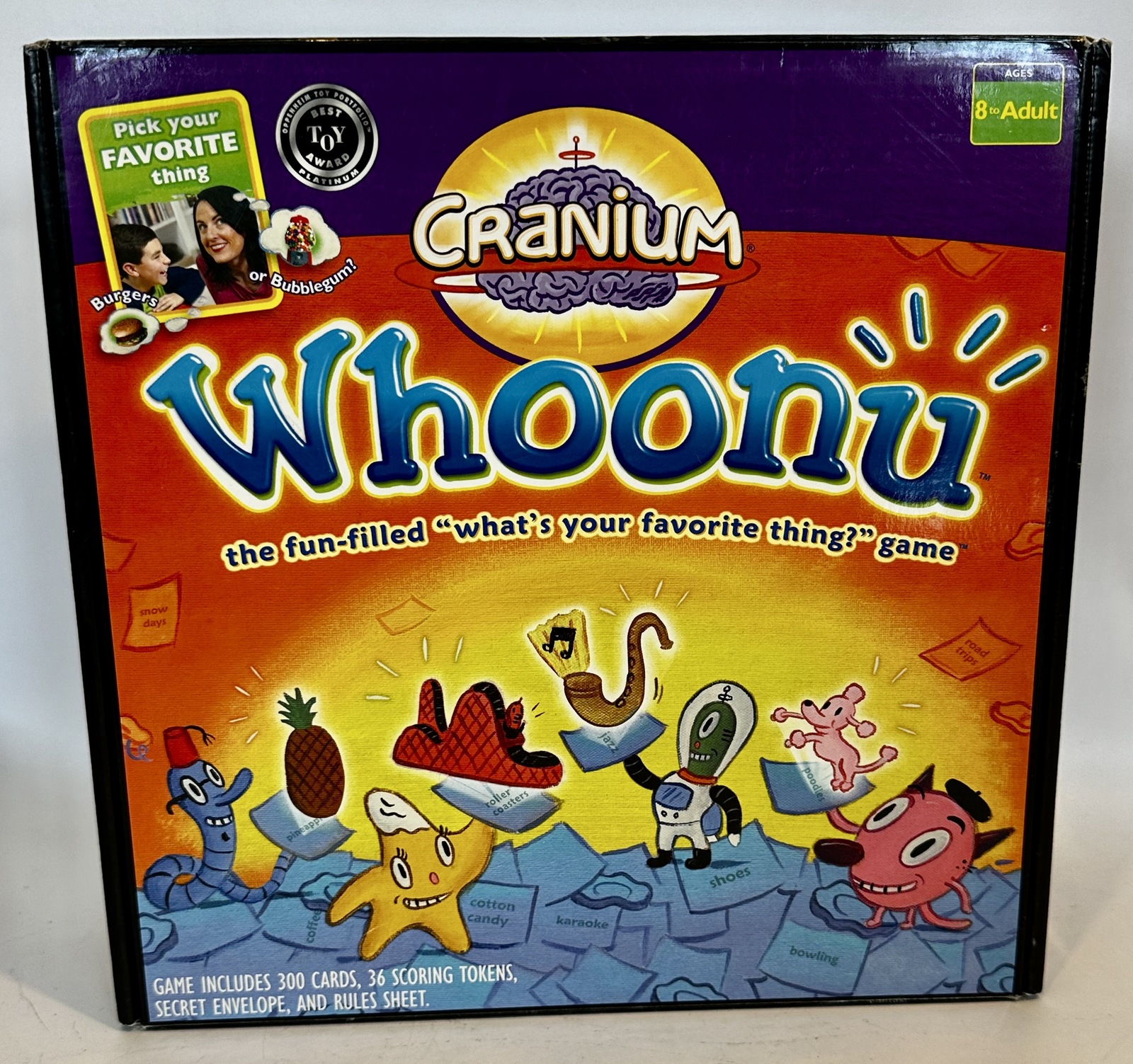 Cranium WHOONU Favorite Things Guessing Game Perfect Family & Friends