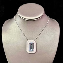 Natural Aquamarine Diamond Necklace 18k Gold 22.74 TCW Certified $14,590 121173 - £6,290.15 GBP