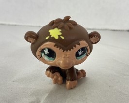 Littlest Pet Shop LPS 663 Brown Monkey Chimp Green Eyes Yellow Paint Figure Toy - £6.21 GBP