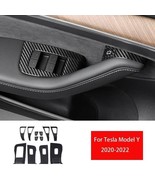 For  20-2023 Tesla Model Y Real Carbon Fiber Window Lift Panel Switch Co... - £147.06 GBP