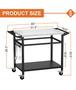 Outdoor Grill Dining Cart Food Prep Trolley Patio Table Double-shelf Foo... - €78,32 EUR