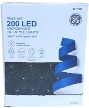 GE StayBright 200 LED Microbright Net Lights 6ft x 4ft Warm White/Green ... - $39.20