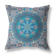16 Blue Pink Jewel Indoor Outdoor Zippered Throw Pillow - £47.43 GBP