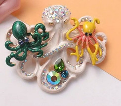 Octopus cluster white white pin brooch - €12,03 EUR