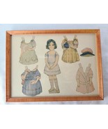 Paper Doll Young Girl Dress Accessories Cut Out Framed Wall Decor - £25.14 GBP