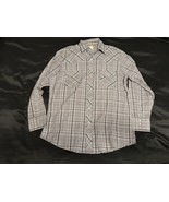 Wrangler Western Brown Plaid Pearl Snap Shirt - Men&#39;s Size L - €16,12 EUR