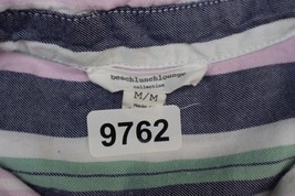 Beach Lunch Lounge Shirt Women Medium Long Sleeve Button Up Casual Striped - £18.13 GBP