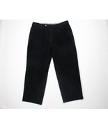 Vintage 90s Streetwear Mens 38x28 Faded Pleated Wide Leg Corduroy Pants Black - $54.40