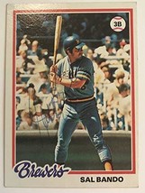 Sal Bando Signed Autographed 1978 Topps Baseball Card - Milwaukee Brewers - £6.32 GBP