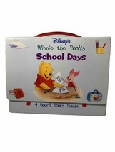 Disney Winnie The Pooh School Days 4 Board Books In A Case First Edition 2000 - £11.61 GBP