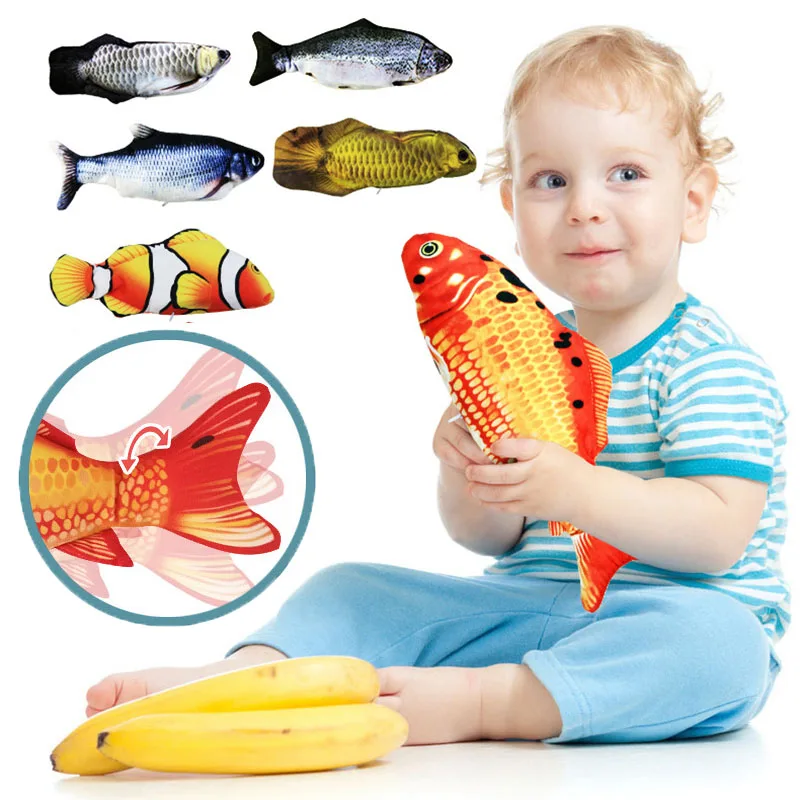 Electric Fish Toy For Sleeping Baby Simulation Fish Swing Kitten Dance Fish Toy - £14.51 GBP+