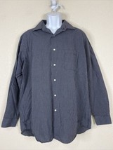 Croft &amp; Barrow Men Size L Black/White Check Shirt Button Up Long Sleeve ... - £5.02 GBP
