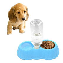 Pumpkin Shape Dog Cat Food Dish + Drinking Water Double Bowls with Automatic Wat - £1.57 GBP