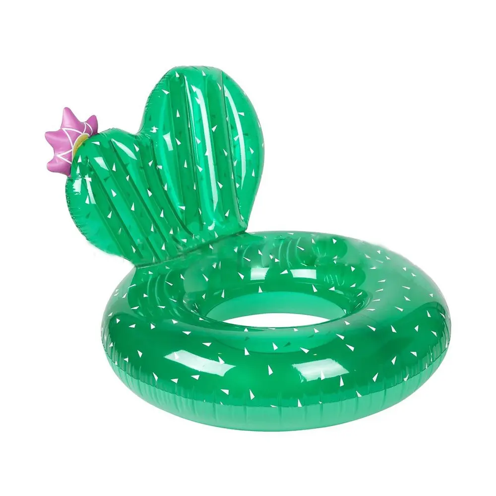 Inflatable Cactus Pool Floats Kids with Backrest Swimming Ring Tube Raft - £81.51 GBP