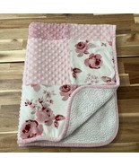 Modern Moments Gerber Pink Floral Patchwork Baby Blanket Sherpa Back 40.... - $509.16 MXN